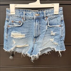 ZARA Distressed Denim Shorts